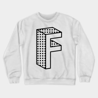 3D Ben Day Dot Isometric Letter F Crewneck Sweatshirt